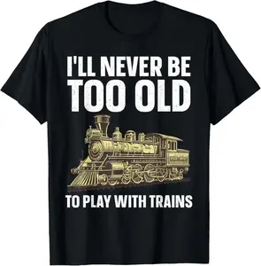 100% Cotton Funny Train Art For Men Women Railroad Model Train Lover T-Shirt