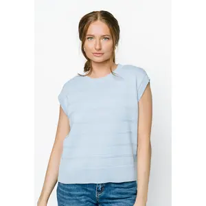 Bridge Knit Top - Soft Cotton with Open Sleeves