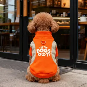 A Small And Medium-Sized Dog And Cat Coat Jacket Vest, Winter Warm Pet Clothes, Soft Fleece Pet Color-Block Dog Clothes, with Logo "Let The Dogs Out" Printed Clothes