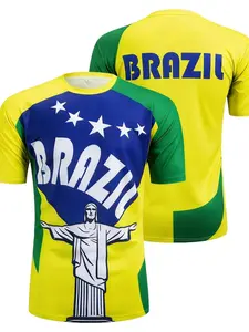 2026 Brazil Fan Football Jersey, International Soccer Team T-Shirt, Quick-Dry Short Sleeve, Vintage Streetwear, Must-Have Sports Clothing, Football Shirts