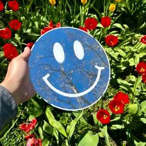 Smiley Face Round Mirror - 10 Inches