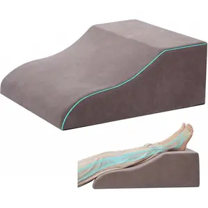Leg Elevation Pillows Ergonomic Memory Foam Wedge Leg Positioner Pillow Comfort Care for Back Knee Hip Ankles Pain Knee Pillow for After Surgery Injury or Rest Gray
