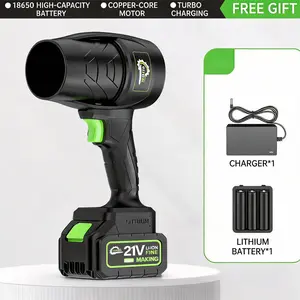 Cordless Lithium-Ion Blower: High-Velocity Turbo Fan & Ducted Air Blaster—Industrial-Grade Dust Removal, Snow Clearing, and Powerful Airflow—Handheld Rechargeable Unit for Both Home and Outdoor Use