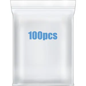 100 count 6" x 9" Plastic Bags Thick 4 Mil Clear Resealable Zip Seal Lock Poly Bags Heavy Duty Zipper Reclosable Baggies Packing  Earrings Crafts Sample  Pills