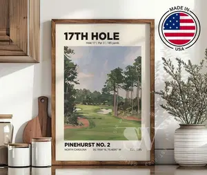 17th Hole, Pinehurst Golf Club Poster Wall Art, Golfing Course Unframed Print, Golfer Gifts, Golf Club Decor, Gift For Golfer