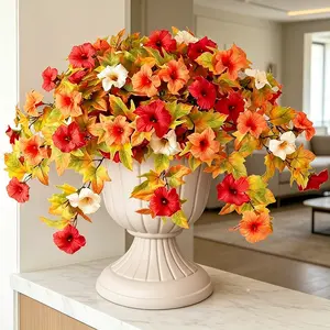 High-End Simulated Morning Glory Trumpet Flower Ornament, European-Vintage Roman Column Design, for Outdoor Garden Weddings & Desktop Home Festive Centerpieces