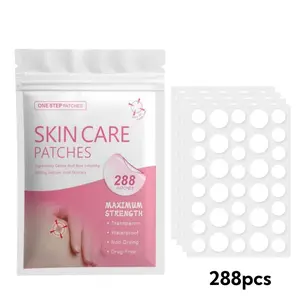 288pcs Transparent Round Acne Patches, Salicylic Acid Hydrocolloid Pimple Stickers, Portable Facial Decorative Stickers for Men and Women