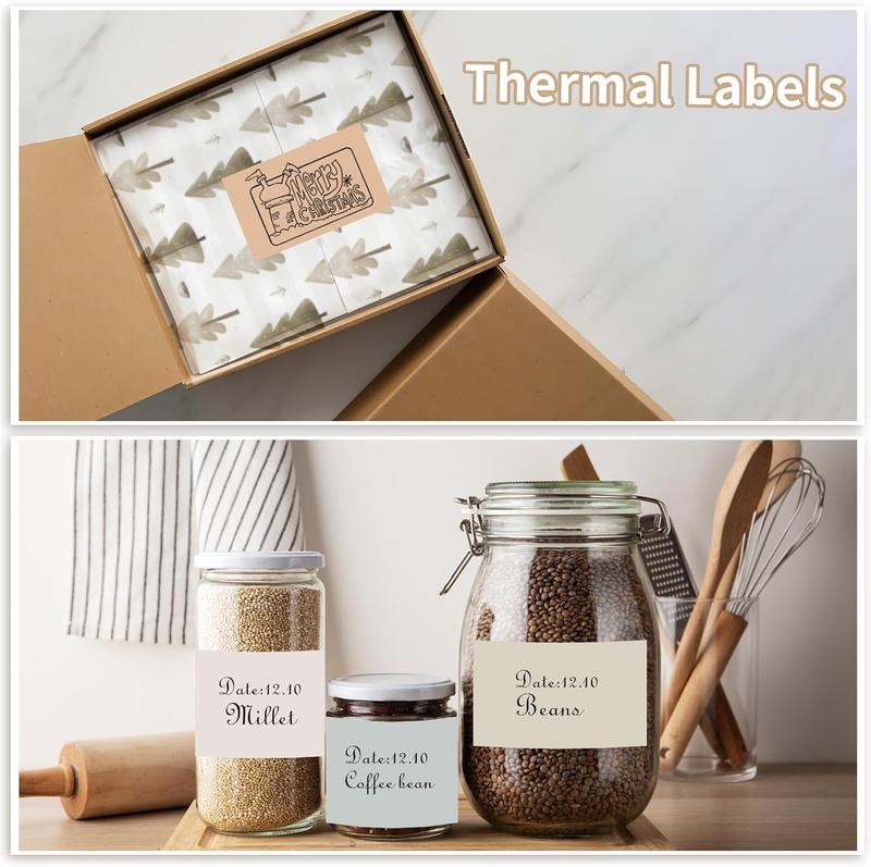 Starboling 3" x 2" Thermal Labels,Self-Adhesive Rectangle Thermal Printer Sticker,for Price,Barcode,Mailing,Name（Beige Gradient）