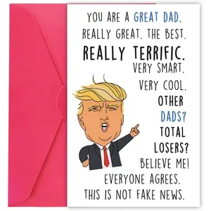 Funny Father's day Cards for Dad, Humorous Trump Fathers Day Cards from Son Daughter, Donald Trump Fathers Day Card  for Father Daddy, Happy Trump Birthday Card for Mens