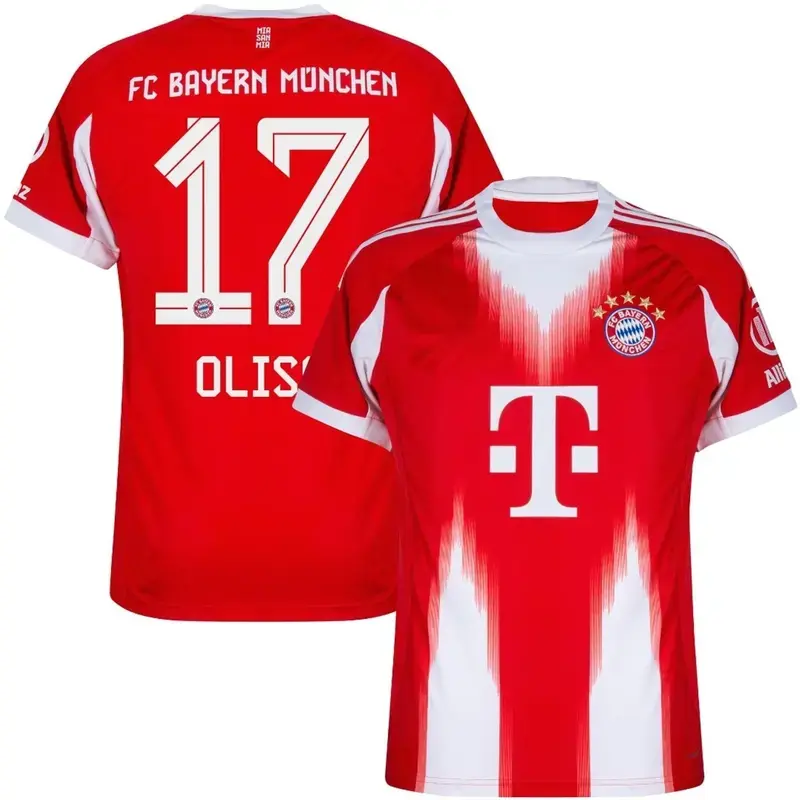 Bayern Munich 17 Home/Away Jersey 2025/26 – Unisex Red Bundesliga Replica Soccer Shirt, Football Fan Match Day Top