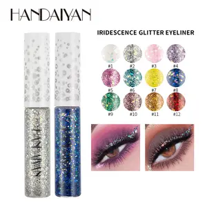 Handaiyan Iridescence Glitter Eyeliner, Liquid Glitter Eyeliner – Longwear Sparkle Liner & Eyeshadow Topper - Quick-Drying, Water-Based Formula – Buildable Shimmer Shades