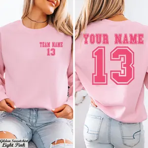 Custom School and Your Name Sweatshirt, Custom Mascot Team Number Long Sleeve,School Spirit Logo Sweater,Favorite Sport Team Mascot Shirt