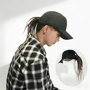 Braided Dreadlock Wig Snapback Cap  Black & Brown Locs Hat Unisex Punk Hip Hop Streetwear Biker  Instant Dreads No Salon
