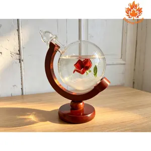 Romantic Rose Storm Glass Globe - Aesthetic Crystal Weather Bottle Decor for Bedroom, Office (Home Decor Statue)