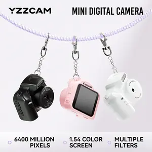 4K Ultra HD 64-Megapixel Mini Digital Camera, comes with a free 32GB TF memory card, weighs as little as 32g, features multiple filters, an LED flash, a 1.54-inch color screen, and is a stylish pocket camera—the perfect gift for children and students