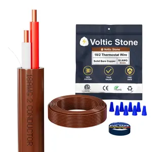 18/2 18/3 18/4Thermostat Doorbell HVAC Wire, True Gauge 18 AWG 2 Conductor Solid Copper Control Cable, ETL Listed CL3R/CMR Riser Rated Flame-Retardant, RoHs, for 0-30V Low Voltage Systems - 100FT