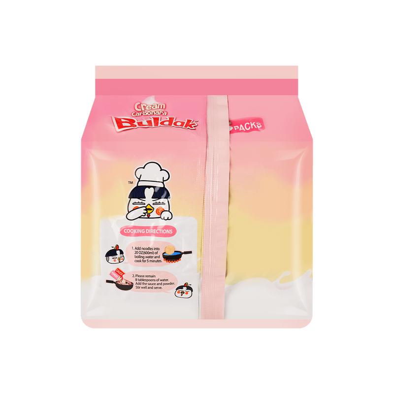 SAMYANG Korean Buldak Carbonara Stir-Fried Buldak Ramen Carbonara Hot Chicken Flavor, Carbonara Topokki, 4 Combination, 57.64oz