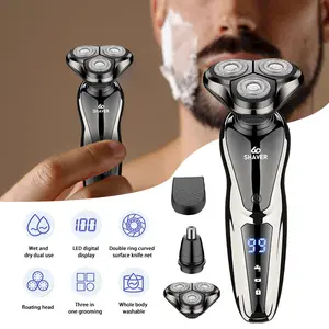Mens Electric Razor for Men Electric Shavers, 3 in 1 Electric LCD Rotary Shaver Cordless, 4D Shaver.