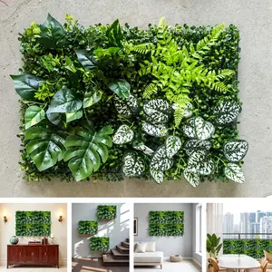 UV Realistic Plant Wall Decor, Artificial Leaf Garden Fence Divider, Privacy Screen, 40cm X 60cm, Garden Courtyard Decoration