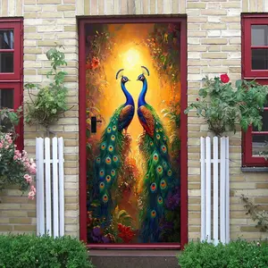 2pcs   Peacock Wall Stickers for Living RoomSelf Adhesive Removable Bedroom Sofa Background Wall Decorations Home Decor Peacock Pattern Wall Stickers Chinese Style Auspicious Wall Decor  Collage Self-