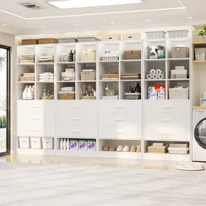 23.6'' W Freestanding Closet System with 3 Wooden Drawers and 6 Partition Storage, Modular Walk-in Closet Organizer Wardrobe with Shoe Storage Rack