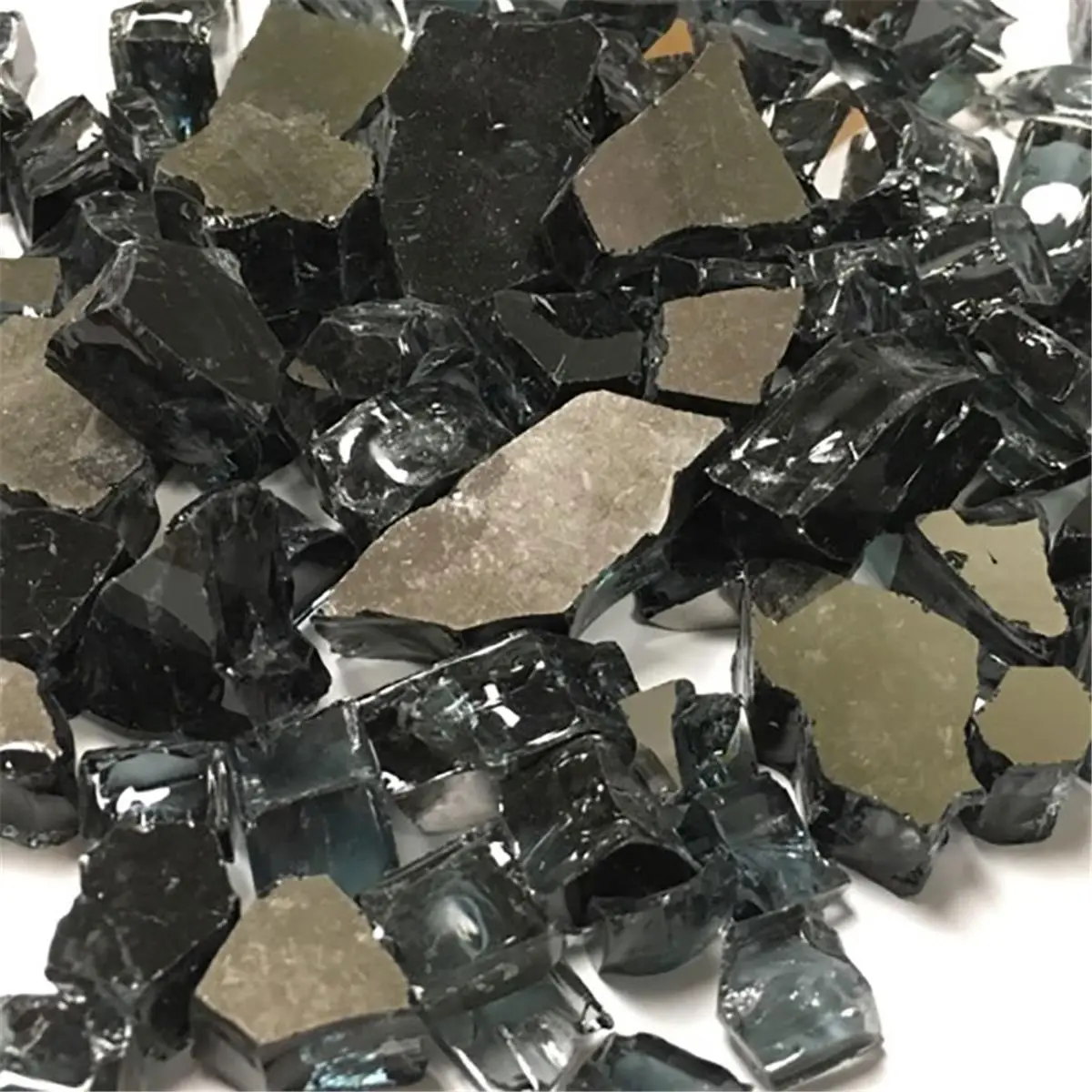 212 MAIN Recycled Chunky Black Reflective American Specialty Glass Media - 0.25-0.5 in, 5 lbs Bulk Pack, Base Fillers for Aquariums, Fireplaces, Swimming Pools