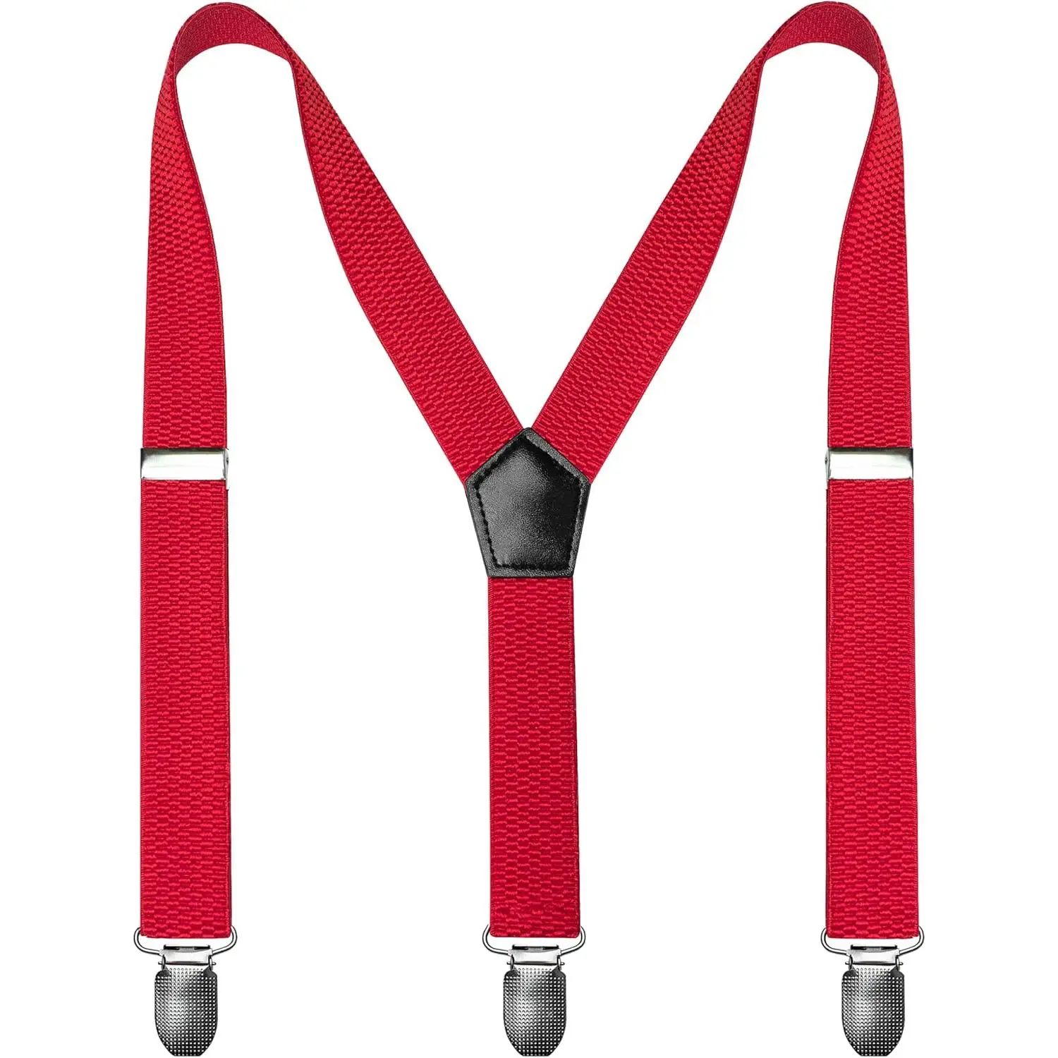 Solid Color   Suspender with 3  Clips Adjustable Braces