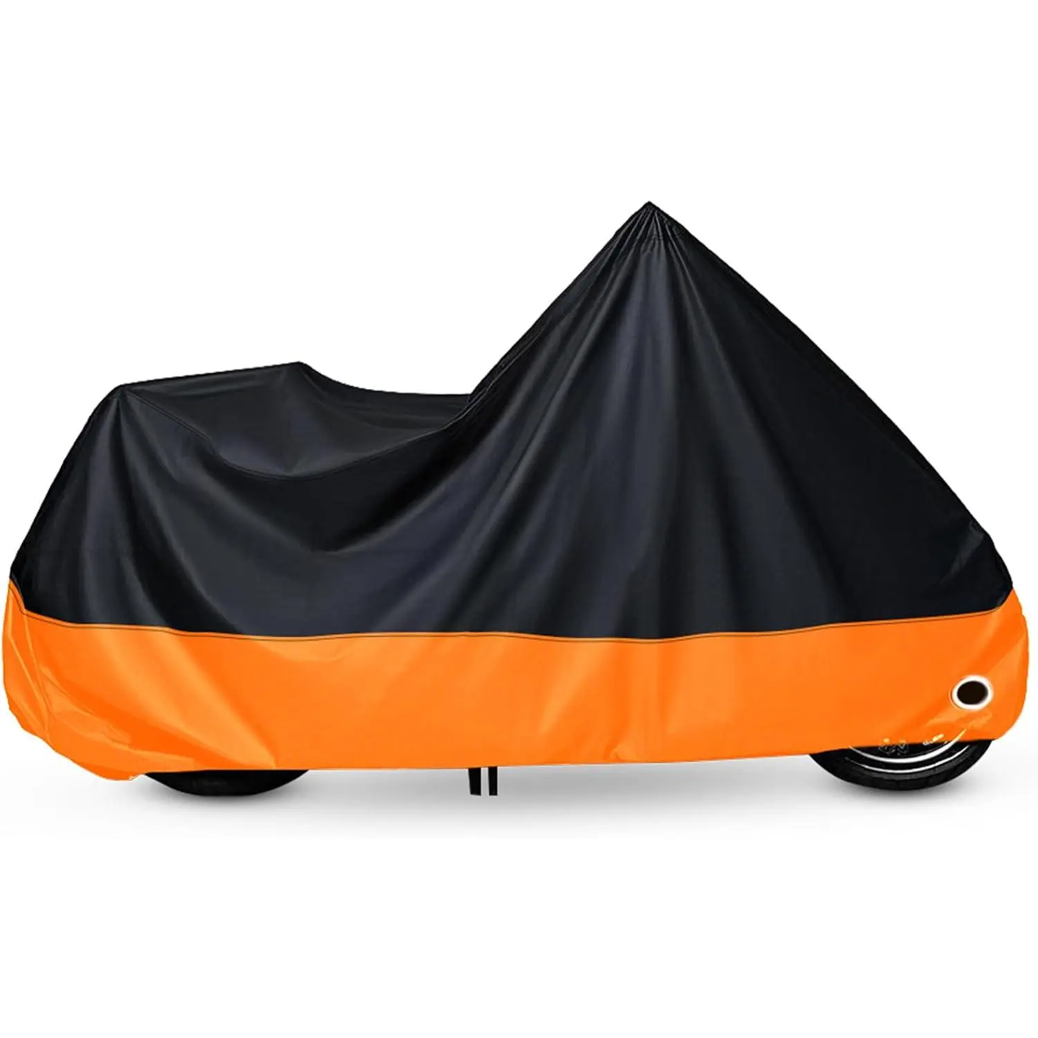 Motorcycle Cover All Season Black&Orange Waterproof Sun Motorcycle Acessories, Fits up to 108‘’ Harley Davison, Honda, Suzuki, Kawasaki, Yamaha and More