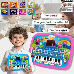 Early Education Tablet with LED Screen, Toddler Tablet, Teach Letters Numbers Words Music Math, Interactive Electronic Toy, Learning Tool, for Boys Girls, Halloween Christmas Gift