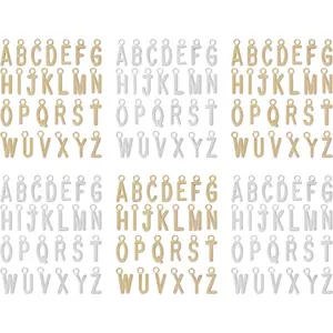6 Sets/156 Pcs Silver Gold Alphabet Letter Charms Mini A-Z Metal Letter Charms for Bracelet Jewelry Making