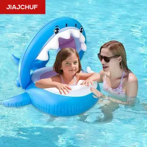 Blue Shark Shape Swim Ring, Water Floating Buoyancy Aid, Fun Pool Accessory, Ideal for Kids, Durable Swimming Toy