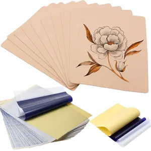 Transfer Paper with Tattoo Practice Skins 20Pcs Tattoo Fake Skin and Stencil Paper Kit Including 10Pcs Blank Tattoo Skin Practice 8×6in and 10Pcs Thermal Stencil Transfer Paper A4 Size 4 Layers