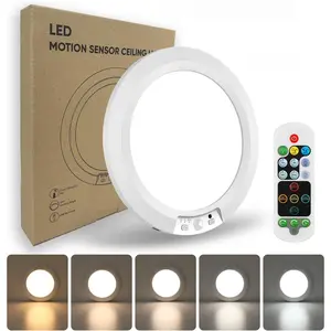 Sensor Ceiling Light, 7.5"-Thin 8000mAh, 450 Lumen, 5 Color Temps, Dimmable with Timer & Remote, Stick-On for Closet, Hallway, Pantry, 1-Pack