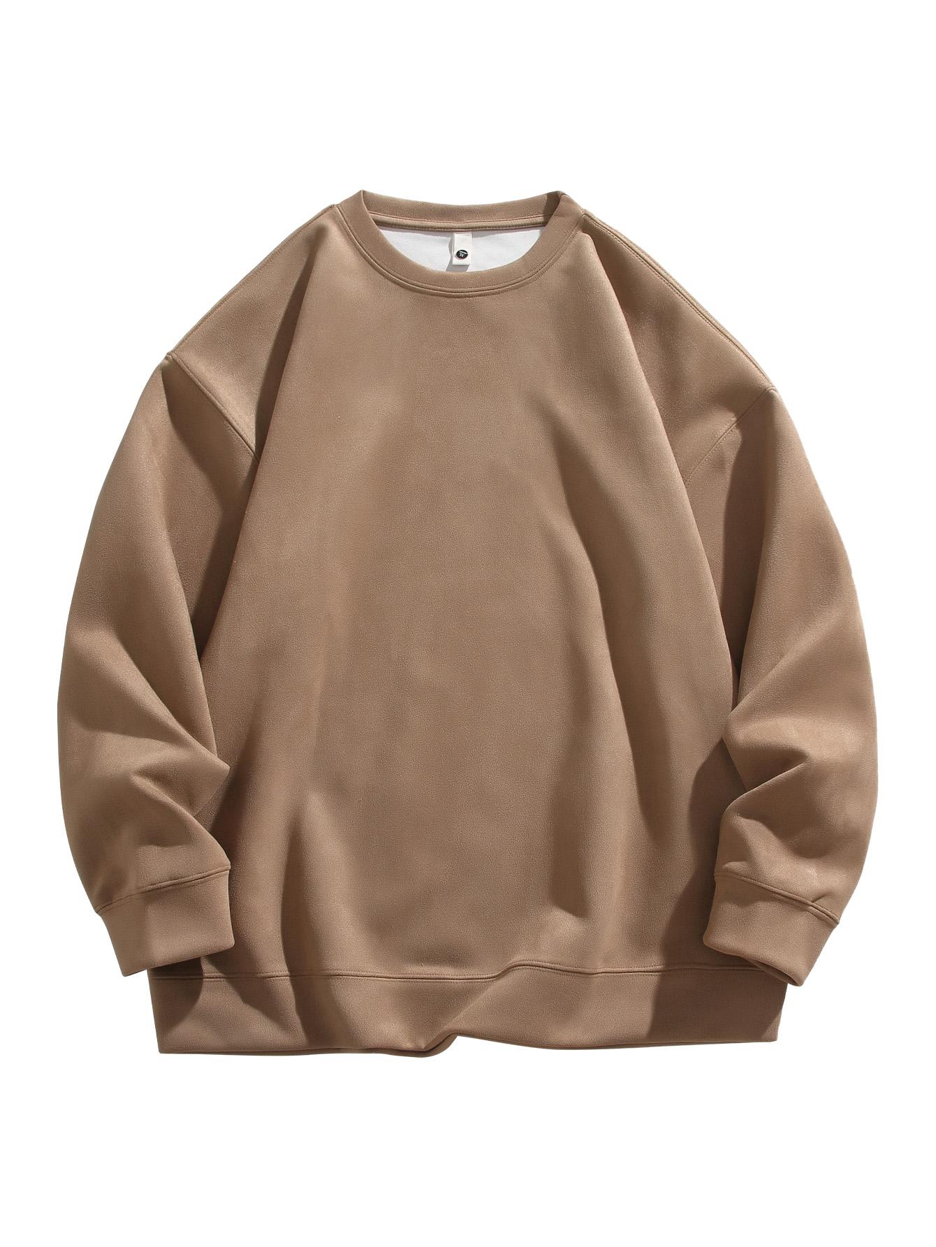 CCCMAI Men's Crewneck Sweatshirts, Long Sleeve Thermal Pullover Tops, Regular Fit Long Sleeve Round Neck Pullover for Spring Fall, Crewneck Top Menswear Casual Classic Stylish