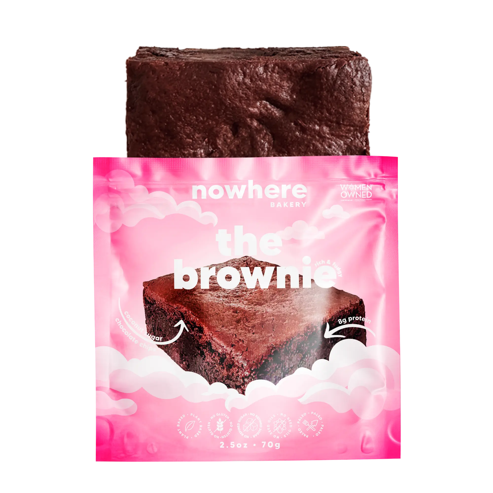 Nowhere Bakery Gluten-Free Natural Organic Almond-Infused Chocolate Brownie Snacks - Baking Soda-Free, No Added Sugar, Maple-Sweetened Treats