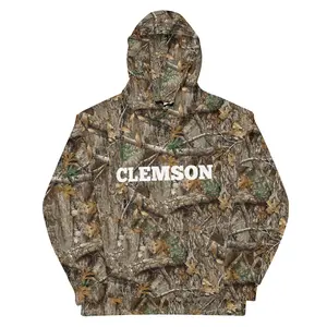 Clemson Camo Hoodie - Soft Fleece Fabric with Leaf Pattern, Hooded Design, Ideal for Men's Wear