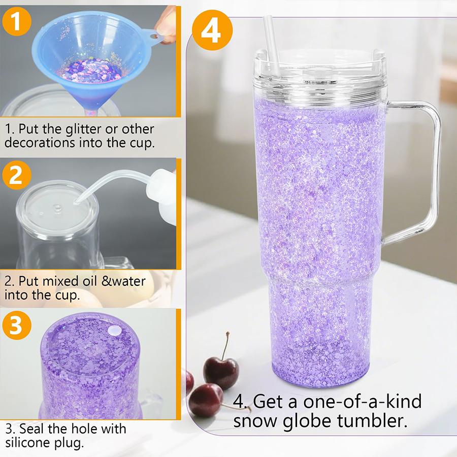 HILAKE 4pcs40oz water bottles, double-layer plastic cups with lids — pre-drilled anti-spill travel cups suitable for hot drinks and iced coffee; ideal for Christmas, Halloween, Easter, Thanksgiving, Valentine’s Day, and more; hand wash only; coffee travel