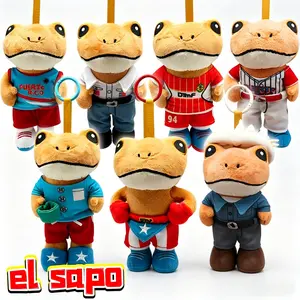 El Sapo Concho Frog Plush Toy, Soft Cute Game Inspired Stuffed Doll with Assorted Outfits, Super Soft Collectible Plushie, Perfect Birthday Holiday Gift for Gamers and Plush Lovers