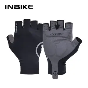 INBIKE Full Palm Protection Bicycle Gloves Anti-Friction Anti-Vibration Breathable Half-Finger for Mountain Road Biking S-XL Sizes - Handwear