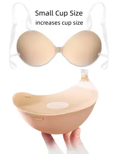 5cm Thick Invisible Seamless Minimalist Bra Underwear, Strapless Push-Up Balconette, Fitted, Max Support, Enhances Cleavage, Ideal for Strapless Dresses, Evening & Wedding Gowns