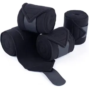 Soft Fleece Horse Polo Wraps Equestrian Leg Bandage Wrap Set of 4 Packs