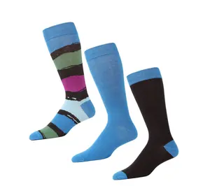 Memoi Men's Paint Block 3 Pack Crew Sock