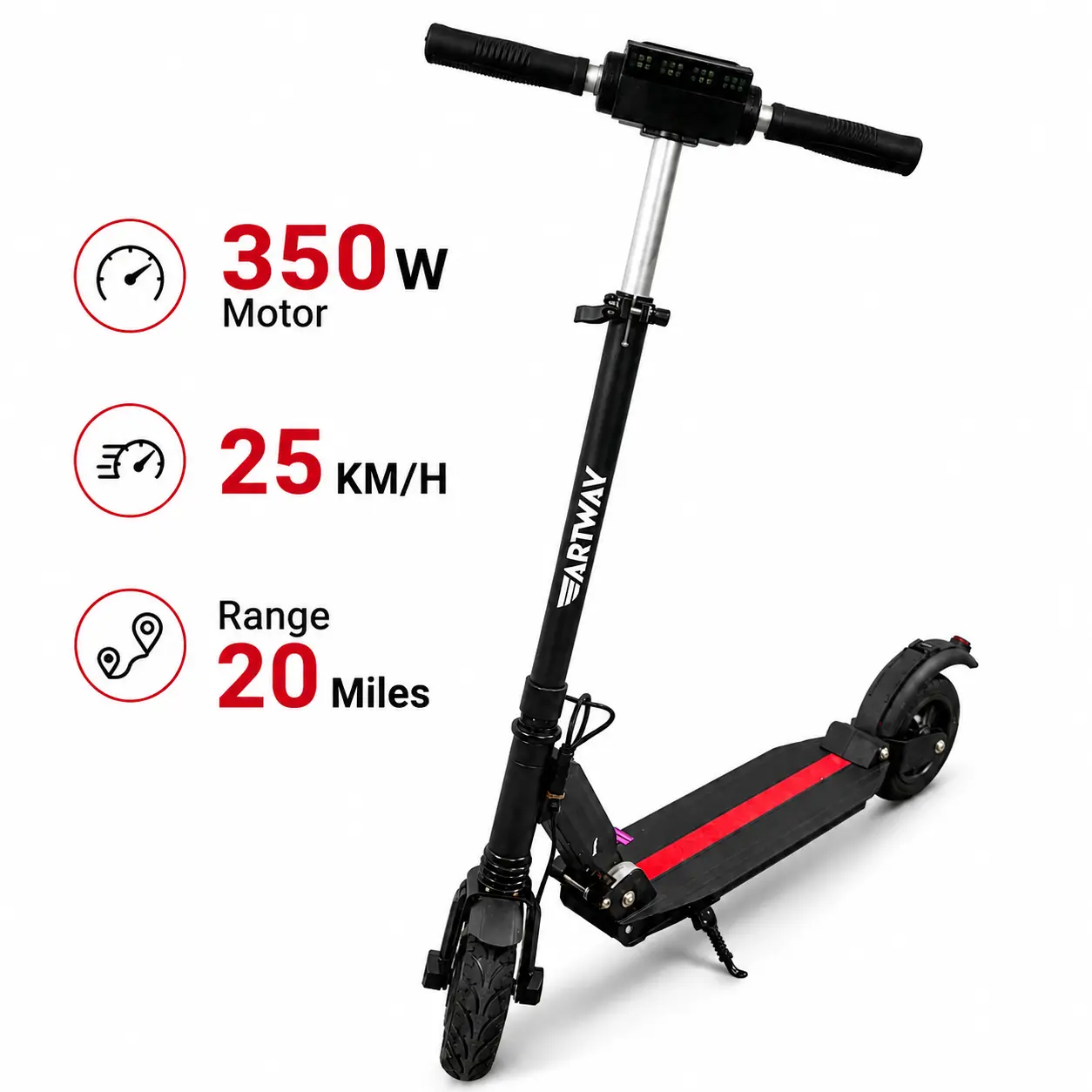 Unisex Foldable Electric Scooter for Adults - 350W Motor, 16 mph Top Speed, 20 mi Range, 8.5 in Honeycomb Solid Tire, 36V7.8AH Battery, Braking System, Multifunctional Alloy Build, Eco-Friendly for Commuting & Urban Ride, 264 lbs Capacity