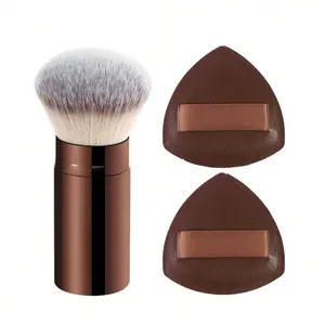 3 Piece Makeup Tool Set, Professional Face Brush, 2 Airbrush Foundation Brushes, Beauty Tools Kit, Essential Cosmetics Accessories