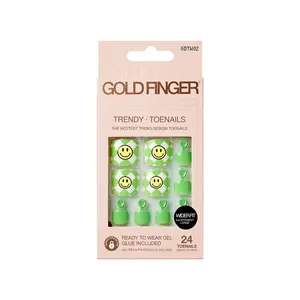 Gold Finger Trendy Wider Fit Toenails - Smiley