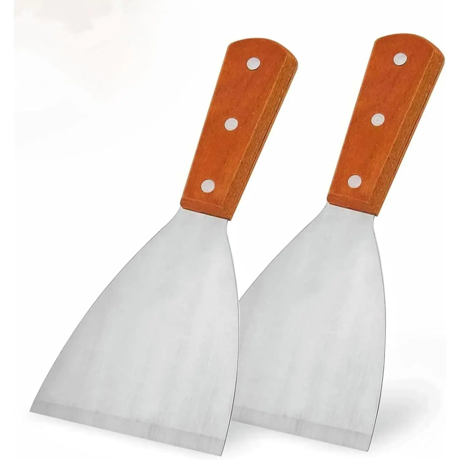 2 count Grill Griddle Spatula Scraper Stainless Steel  Barbecue Cooking Grill