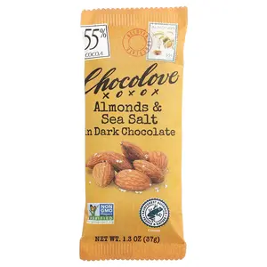 Chocolove Almonds & Sea Salt in Dark Chocolate, 55% Cocoa, 1.3 oz (37 g)