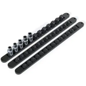3PCS 360° Organizer Twist Lock,3/8 1/4 1/2 Rails, Quality Holders for Tool Box ,Tool Carts,Contains up to 40 Clips (Blue, Red and Black)
