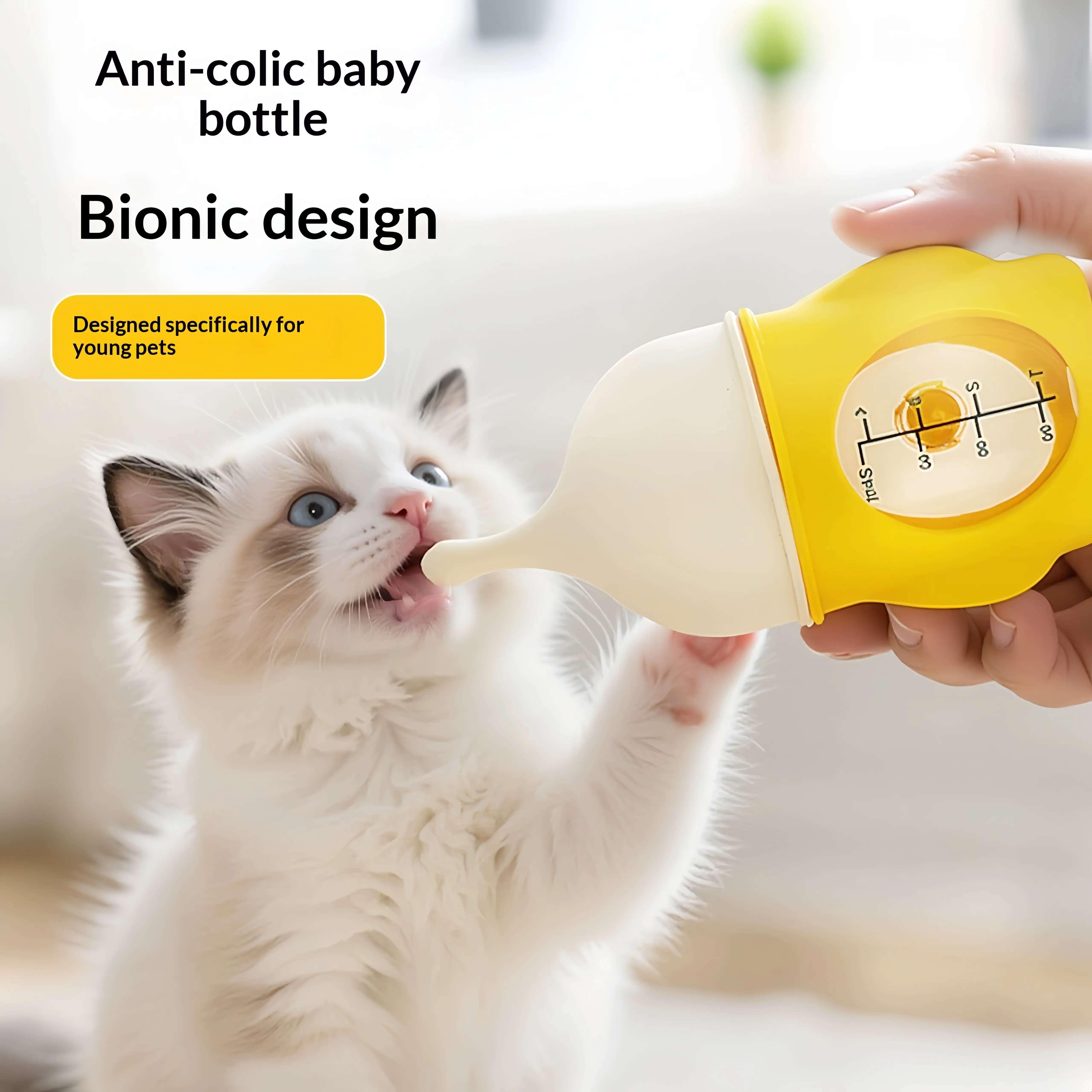 Bionic Silicone Puppy Feeding Bottle - Anti-Choke Nipple Nursing Tool for Newborn Kittens, Puppies for Milk, Water Feeding