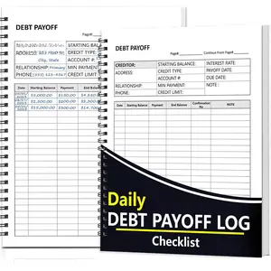 Debt Payoff Planner Spiral Bound Letter Size Debt Payoff  8.5x11 Inch Bill Payment  Notebook Double Printed Financial Planner Monthly Expense  for Credit Cards Payment 110 Pages